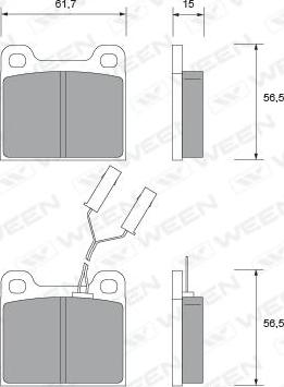 Ween 151-2339 - Тормозные колодки, дисковые, комплект autospares.lv