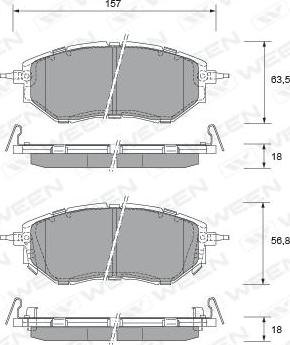 Ween 151-2335 - Тормозные колодки, дисковые, комплект autospares.lv