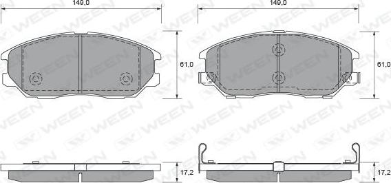 Ween 151-2324 - Тормозные колодки, дисковые, комплект autospares.lv