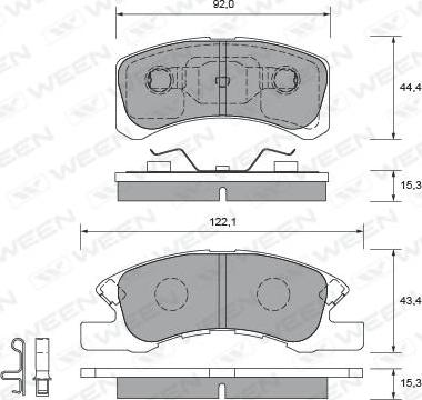 Ween 151-2321 - Тормозные колодки, дисковые, комплект autospares.lv