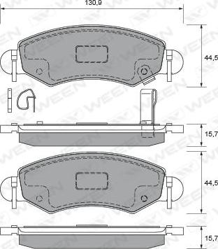 Ween 151-2327 - Тормозные колодки, дисковые, комплект autospares.lv