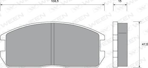 Ween 151-2372 - Тормозные колодки, дисковые, комплект autospares.lv