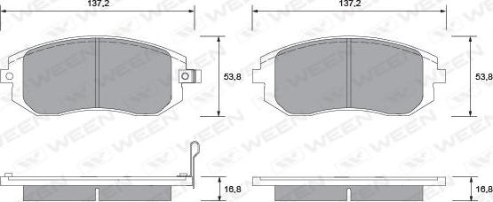 Ween 151-2299 - Тормозные колодки, дисковые, комплект autospares.lv