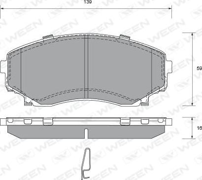 Ween 151-2297 - Тормозные колодки, дисковые, комплект autospares.lv