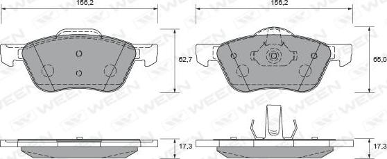 Ween 151-2249 - Тормозные колодки, дисковые, комплект autospares.lv