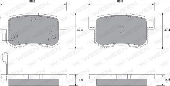 Ween 151-2245 - Тормозные колодки, дисковые, комплект autospares.lv