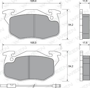 Ween 151-2246 - Тормозные колодки, дисковые, комплект autospares.lv