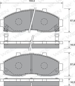 Ween 151-2240 - Тормозные колодки, дисковые, комплект autospares.lv