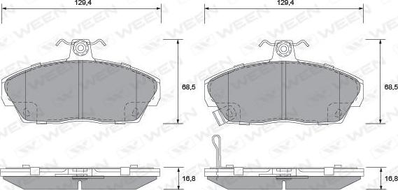 Ween 151-2243 - Тормозные колодки, дисковые, комплект autospares.lv