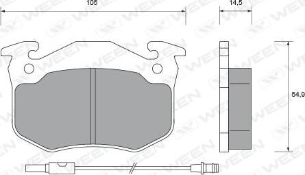 Ween 151-2255 - Тормозные колодки, дисковые, комплект autospares.lv