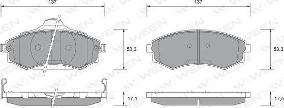 Ween 151-2257 - Тормозные колодки, дисковые, комплект autospares.lv