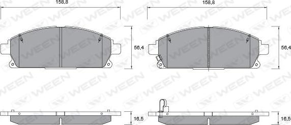 Ween 151-2266 - Тормозные колодки, дисковые, комплект autospares.lv