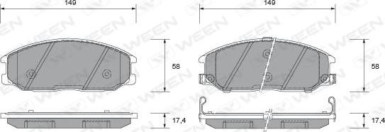 Ween 151-2268 - Тормозные колодки, дисковые, комплект autospares.lv