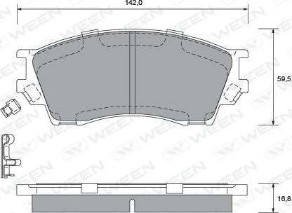 Ween 151-2216 - Тормозные колодки, дисковые, комплект autospares.lv