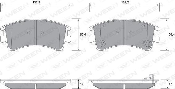 Ween 151-2280 - Тормозные колодки, дисковые, комплект autospares.lv