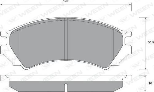 Ween 151-2283 - Тормозные колодки, дисковые, комплект autospares.lv