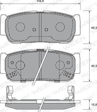 Ween 151-2239 - Тормозные колодки, дисковые, комплект autospares.lv