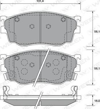 Ween 151-2230 - Тормозные колодки, дисковые, комплект autospares.lv