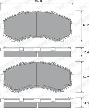 Ween 151-2231 - Тормозные колодки, дисковые, комплект autospares.lv