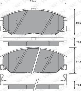 Ween 151-2233 - Тормозные колодки, дисковые, комплект autospares.lv