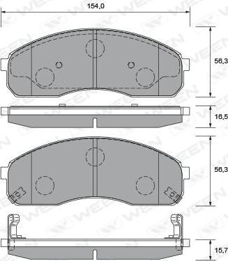 Ween 151-2237 - Тормозные колодки, дисковые, комплект autospares.lv