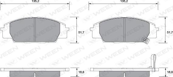 Ween 151-2226 - Тормозные колодки, дисковые, комплект autospares.lv