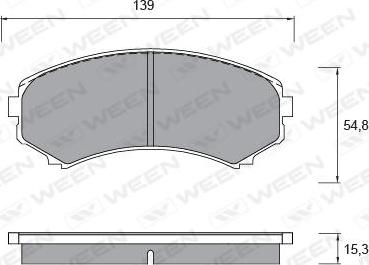 Ween 151-2221 - Тормозные колодки, дисковые, комплект autospares.lv