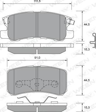 Ween 151-2222 - Тормозные колодки, дисковые, комплект autospares.lv