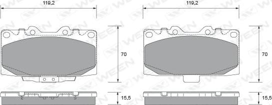 Ween 151-2276 - Тормозные колодки, дисковые, комплект autospares.lv