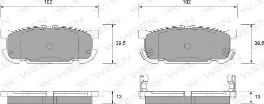 Ween 151-2273 - Тормозные колодки, дисковые, комплект autospares.lv