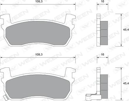 Ween 151-2272 - Тормозные колодки, дисковые, комплект autospares.lv