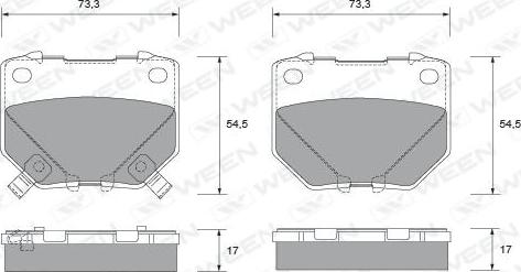 Ween 151-2277 - Тормозные колодки, дисковые, комплект autospares.lv