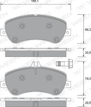 Ween 151-2705 - Тормозные колодки, дисковые, комплект autospares.lv