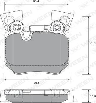 Ween 151-2702 - Тормозные колодки, дисковые, комплект autospares.lv