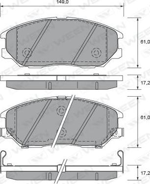 Ween 151-2719 - Тормозные колодки, дисковые, комплект autospares.lv