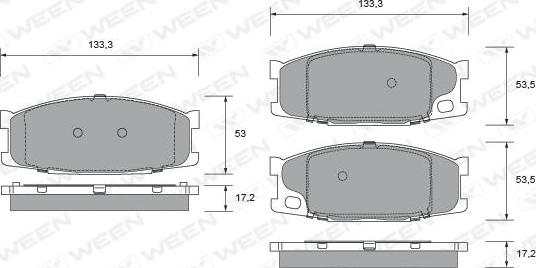 Ween 151-2711 - Тормозные колодки, дисковые, комплект autospares.lv