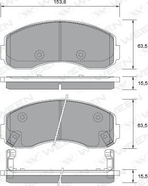 Ween 151-2713 - Тормозные колодки, дисковые, комплект autospares.lv