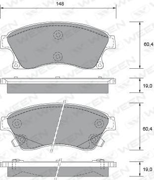 Ween 151-2734 - Тормозные колодки, дисковые, комплект autospares.lv