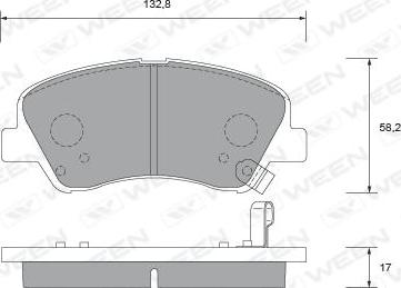 Ween 151-2735 - Тормозные колодки, дисковые, комплект autospares.lv