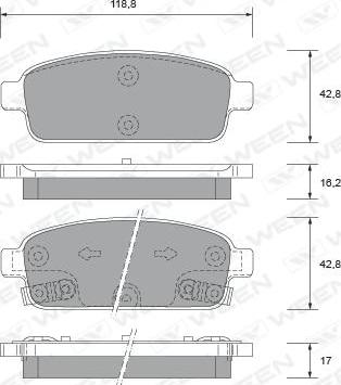 Ween 151-2731 - Тормозные колодки, дисковые, комплект autospares.lv