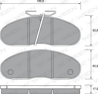 Ween 151-2729 - Тормозные колодки, дисковые, комплект autospares.lv