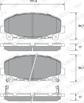 Ween 151-2720 - Тормозные колодки, дисковые, комплект autospares.lv