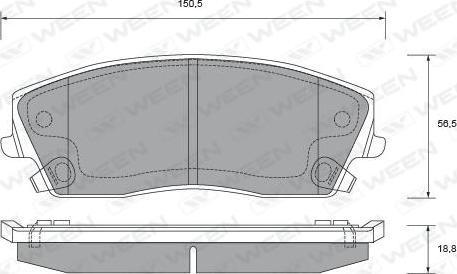 Ween 151-2722 - Тормозные колодки, дисковые, комплект autospares.lv