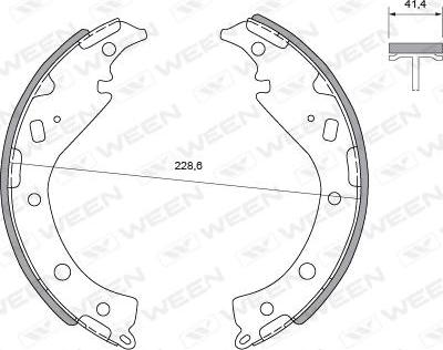 Ween 152-0004 - Комплект тормозных колодок, барабанные autospares.lv