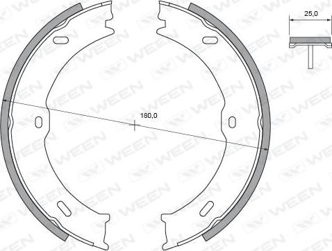 Ween 152-2499 - Комплект тормозов, ручник, парковка autospares.lv