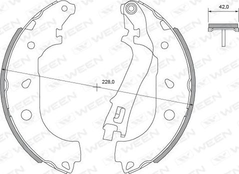 Ween 152-2494 - Комплект тормозных колодок, барабанные autospares.lv