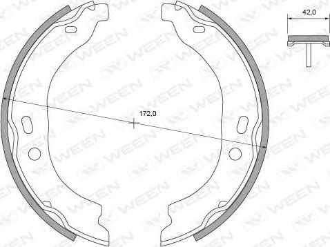 Ween 152-2496 - Комплект тормозов, ручник, парковка autospares.lv