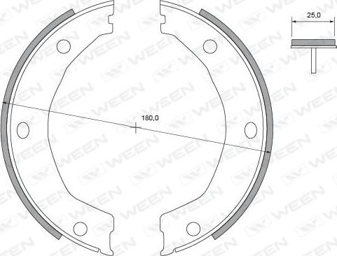 Ween 152-2490 - Комплект тормозов, ручник, парковка autospares.lv