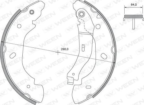 Ween 152-2445 - Комплект тормозных колодок, барабанные autospares.lv