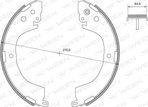 Ween 152-2446 - Комплект тормозных колодок, барабанные autospares.lv